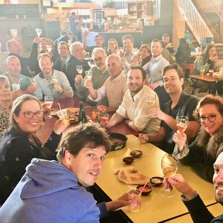 We often have big groups like this one finish in the Fenix Food Factory for a drink and a bite